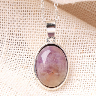 Calista | Natural Amethyst Oval Pendant Necklace