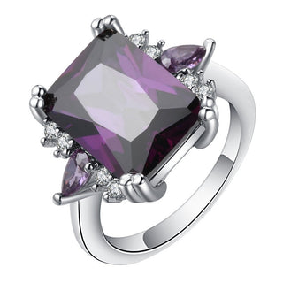 Sophia | Square Amethyst Gemstone Ring
