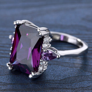 Sophia | Square Amethyst Gemstone Ring