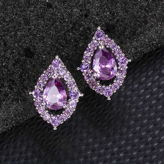 Evangeline | Amethyst Water Drop Jewelry Set