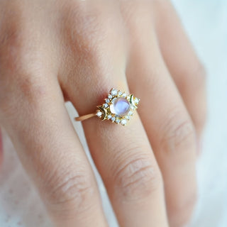 Olivia | Rhinestone Moonstone Ring