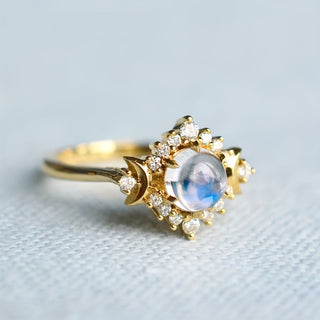 Olivia | Rhinestone Moonstone Ring