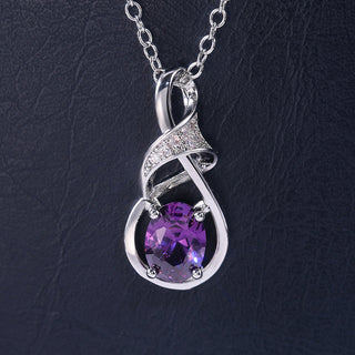 Elowen | Silver Oval Amethyst Necklace