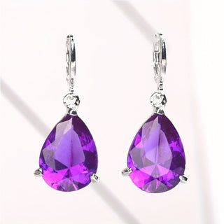 Sophia | Amethyst Drop Earrings 2pcs Set
