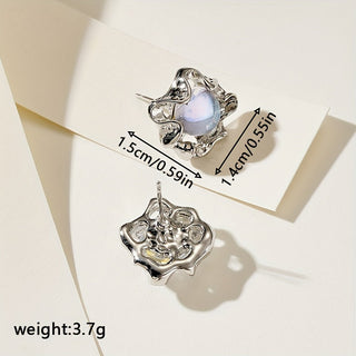 Lily | Moonstone Floral Stud Earrings
