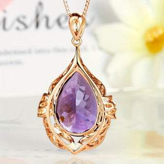 Brooklyn | Rose Gold Amethyst Pendant Necklace Set