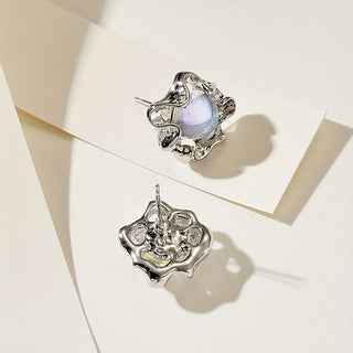Lily | Moonstone Floral Stud Earrings