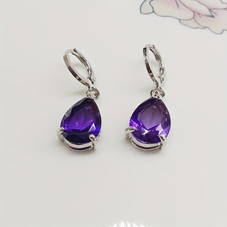 Sophia | Amethyst Drop Earrings 2pcs Set