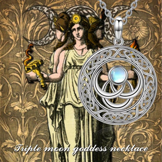 Emma | Triple Moon Goddess Moonstone Necklace