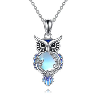 Lily | Moonstone Owl Necklace Filigree Pendant
