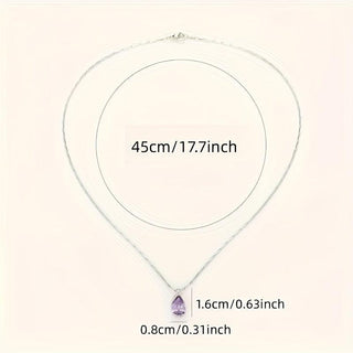 Olivia | Teardrop Amethyst Pendant Necklace