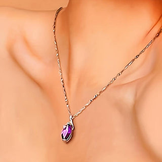 Elara | Teardrop Amethyst Pendant Necklace