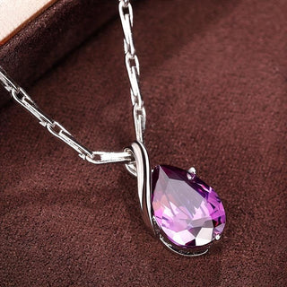 Elara | Teardrop Amethyst Pendant Necklace