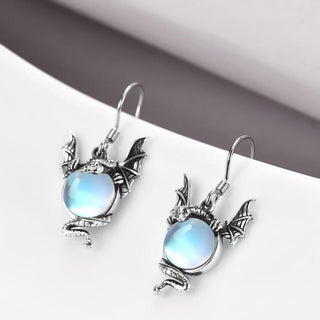 Samantha | Sterling Silver Dragon Moonstone Earrings