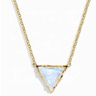 Olivia | Moonstone Necklace Triangle Medallion