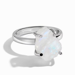 Sophia | Natural 925 Sterling Silver Raw Moonstone Ring
