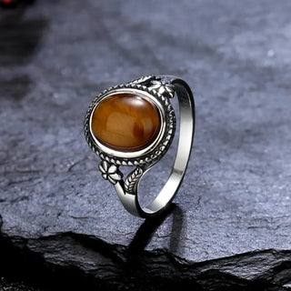 Natalie | Tiger Eye Flower Ring
