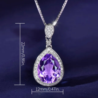 Celeste | Purple Waterdrop Silver Necklace
