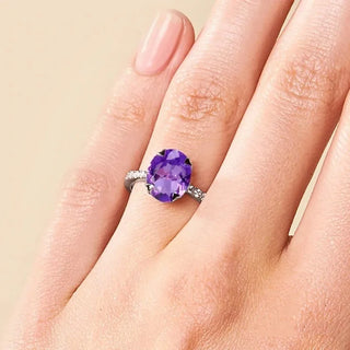 Sophia | Silver Amethyst Wedding Ring