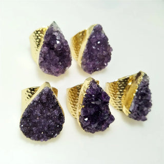 Evelina | Natural Amethyst Water Drop Ring