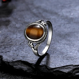 Natalie | Tiger Eye Flower Ring