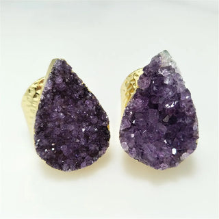 Isabella | Water Drop Amethyst Cluster Ring
