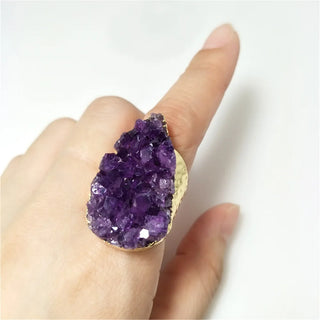 Evelina | Natural Amethyst Water Drop Ring