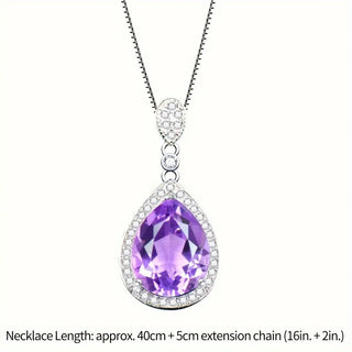 Victoria | Purple Water Drop Pendant Necklace
