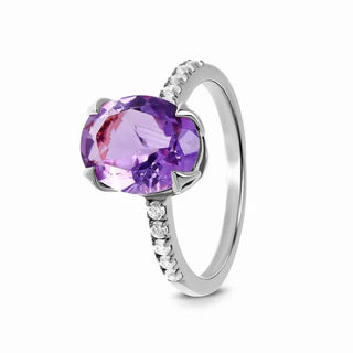 Sophia | Silver Amethyst Wedding Ring