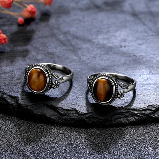 Natalie | Tiger Eye Flower Ring