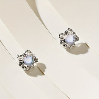 Lily | Moonstone Floral Stud Earrings