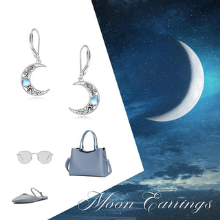 Isabella | Silvery Moonstone Pendant Earrings