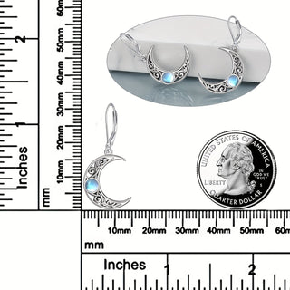 Isabella | Silvery Moonstone Pendant Earrings
