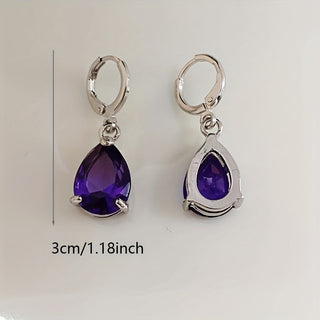 Sophia | Amethyst Drop Earrings 2pcs Set
