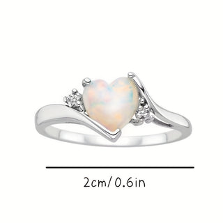 Ella | Moonstone Heart Rhinestone Ring