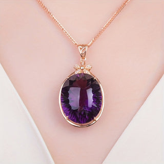 Selene | Rose Gold Amethyst Pendant