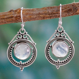 Lydia | Rounded Moonstone Earrings