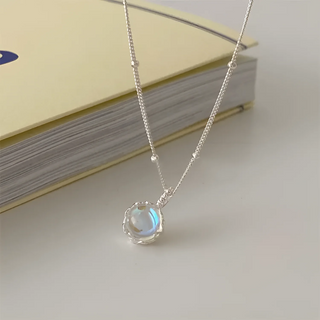 Grace | Moonstone Necklace - Round Cut Pendant