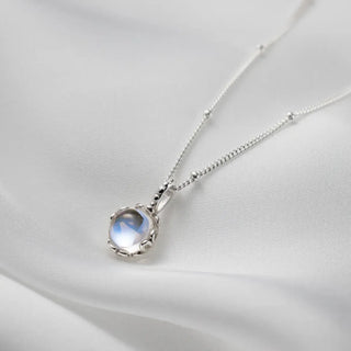 Grace | Moonstone Necklace - Round Cut Pendant