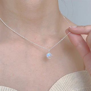 Grace | Moonstone Necklace - Round Cut Pendant