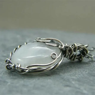 Grace | Moonstone Necklace - Wire Pendant