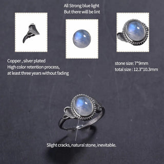 Ava | Moonstone Sterling Silver Oval Ring