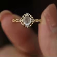 Ava | Gold Moonstone Cat Eye Ring