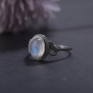 Ava | Moonstone Sterling Silver Oval Ring