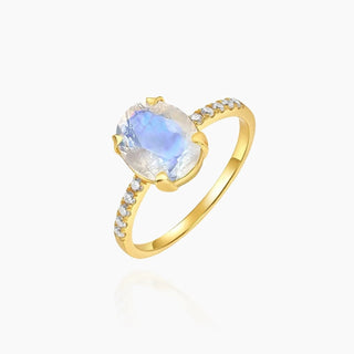 Emily | Moonstone Ring - Oval Cut Natural Moonstone