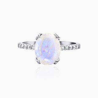 Emily | Moonstone Ring - Oval Cut Natural Moonstone