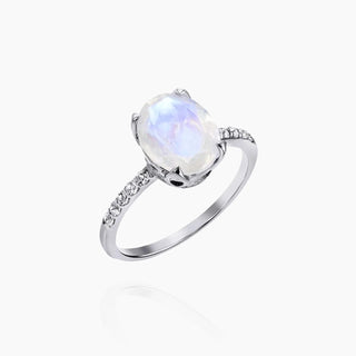 Emily | Moonstone Ring - Oval Cut Natural Moonstone